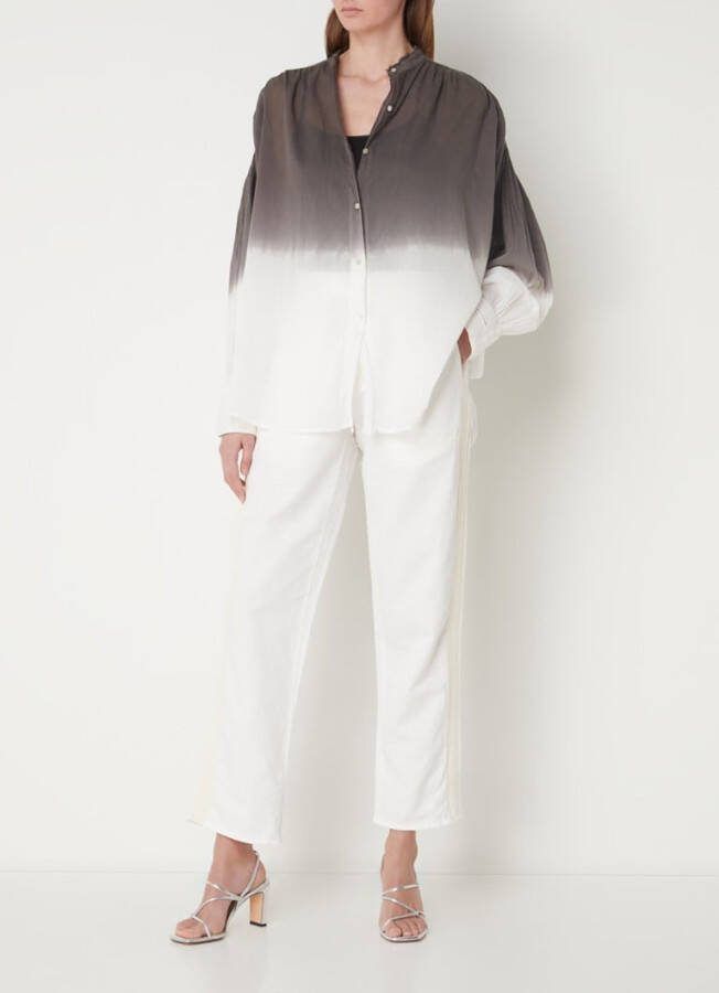 10DAYS Oversized blouse met dip dye dessin