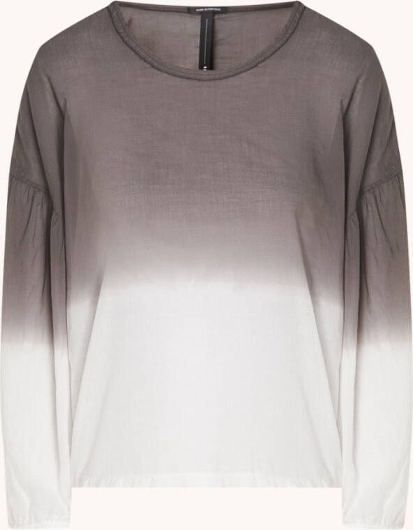 10DAYS Semi transparante top met dip dye dessin