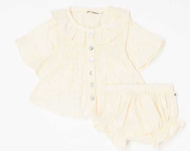 Ammehoela Jazzss blouse en bloomer met borduring 2 delig