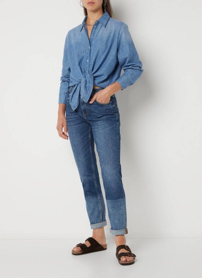 BA&SH Arma blouse van chambray met knoopdetail