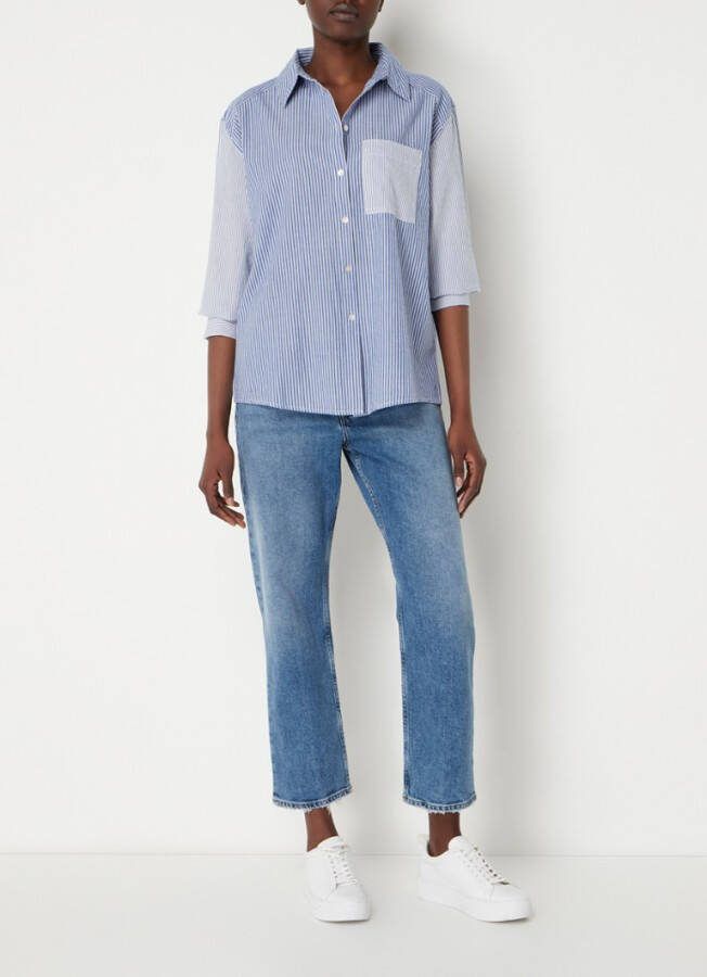 BA&SH Deborah blouse met streepprint en borstzak