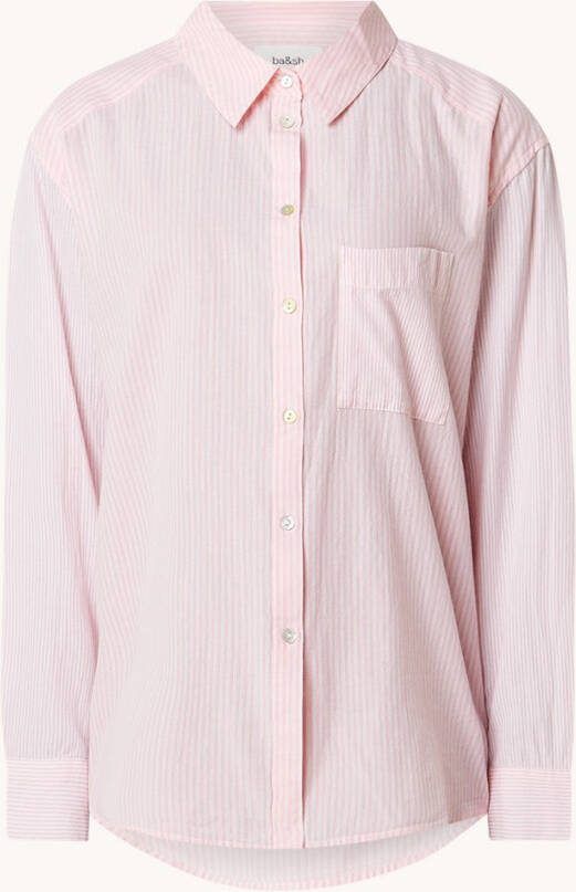 BA&SH Deborah blouse met streepprint en borstzak