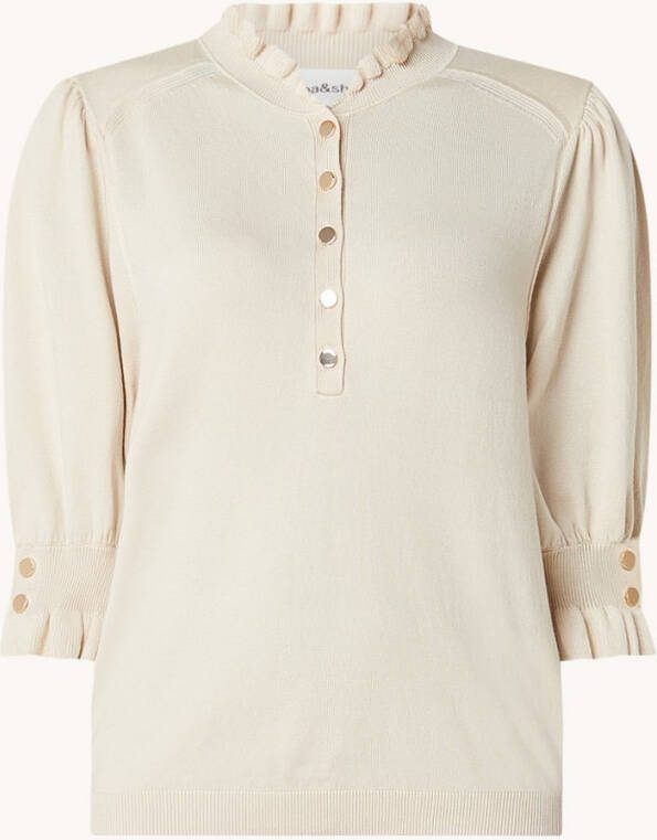 BA&SH Sera fijngebreide pullover met ruches
