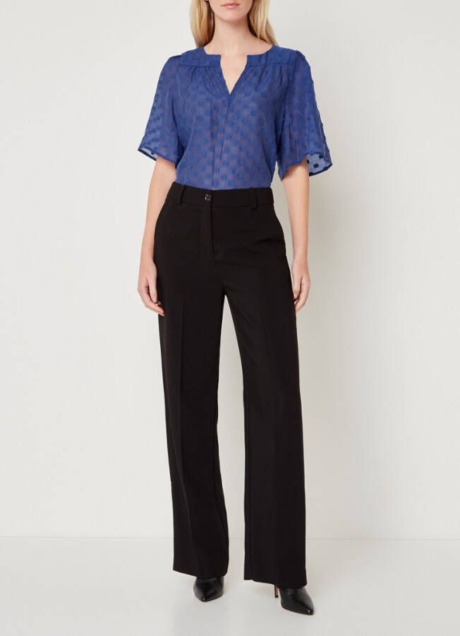 by-bar by bar Blake semi transparante blouse in lyocellblend met stippenprint