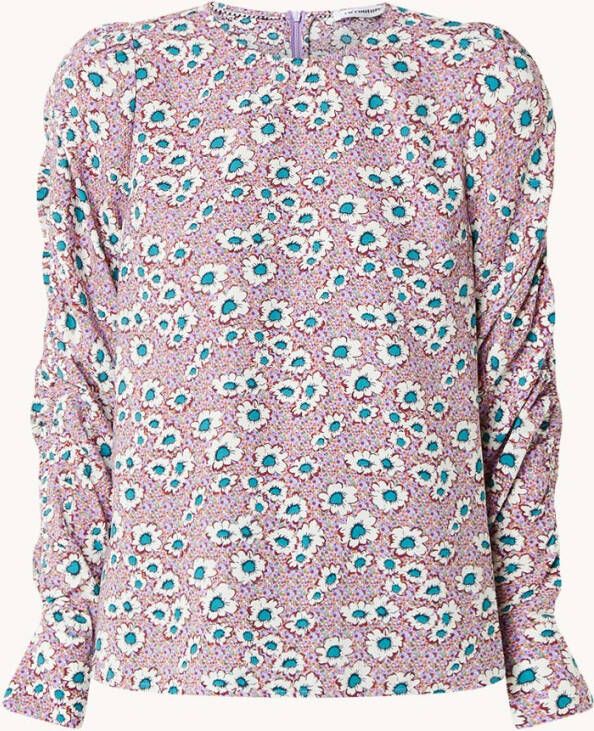 Co'Couture Robyn top met bloemenprint en pofmouw