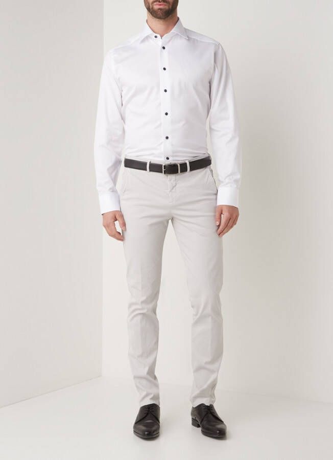 Eton dress overhemd wit donkere knoop contemporary fit