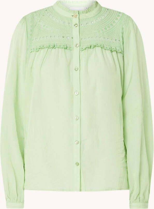 Fabienne Chapot Tootsie blouse met opstaande kraag en broderie