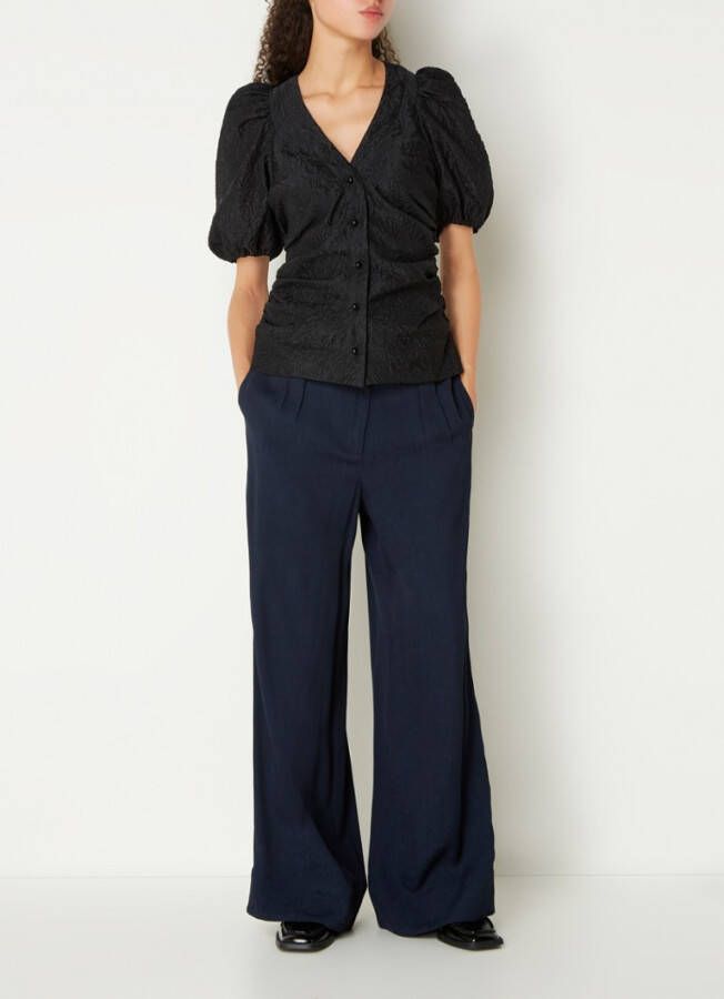 Ganni Tuniek met jacquard dessin en pofmouw