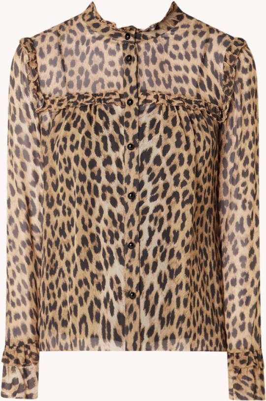 L.K.Bennett L K Bennett Peggy blouse met panterprint