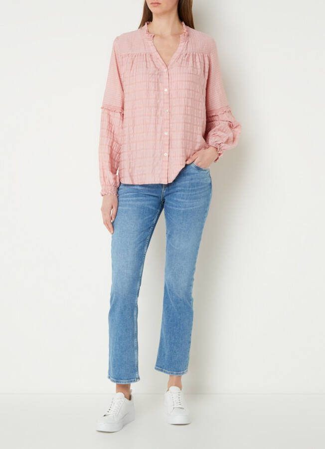 MOS MOSH Benedetta blouse in lyocellblend met ruches