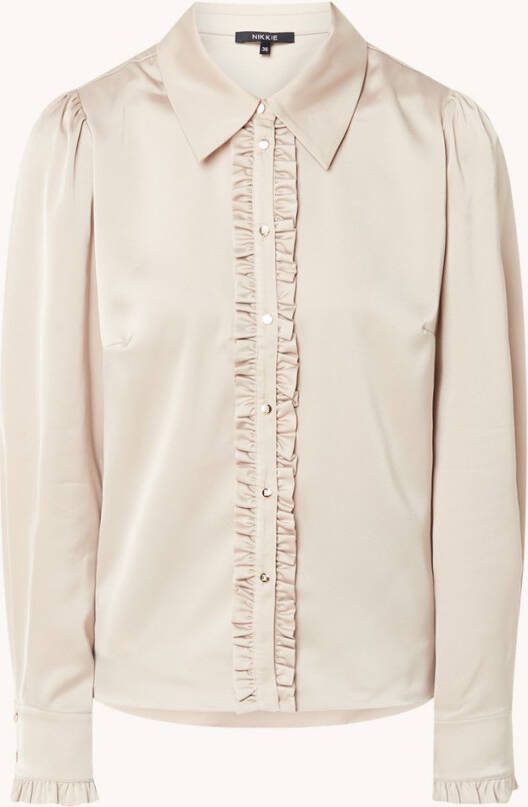 NIKKIE Kayden blouse van satijn met ruches