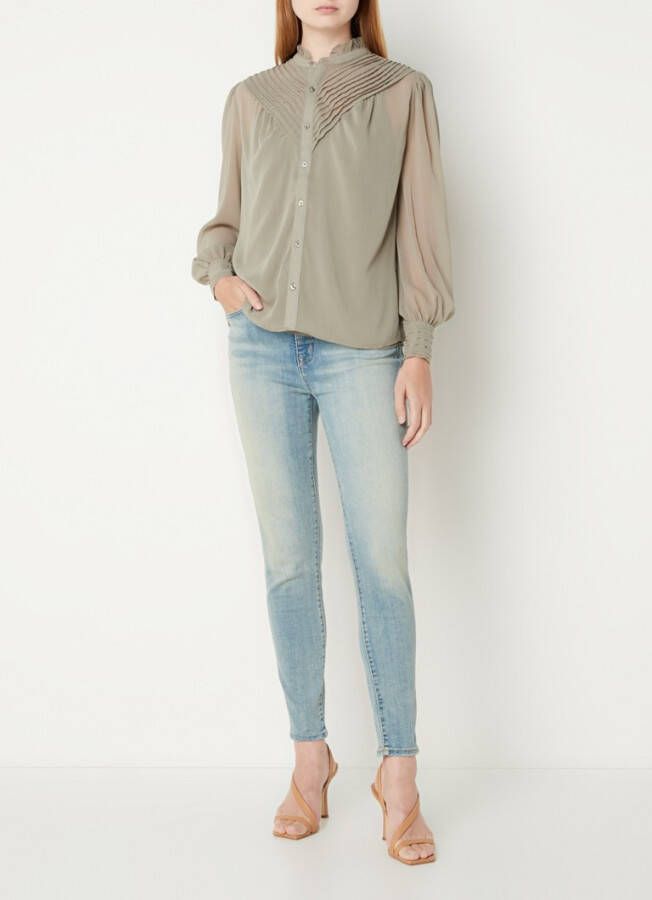 Ralph Lauren Semi transparante blouse met plooidetail