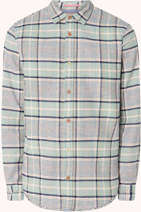 Scotch & Soda Regular fit geruit overhemd van flanel