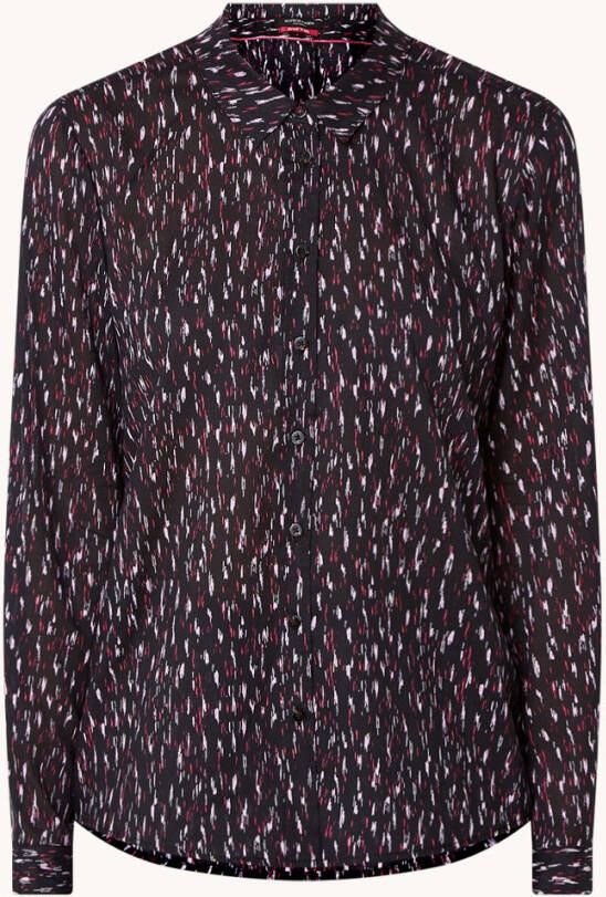 Scotch & Soda Semi transparante blouse van biologisch katoen met print