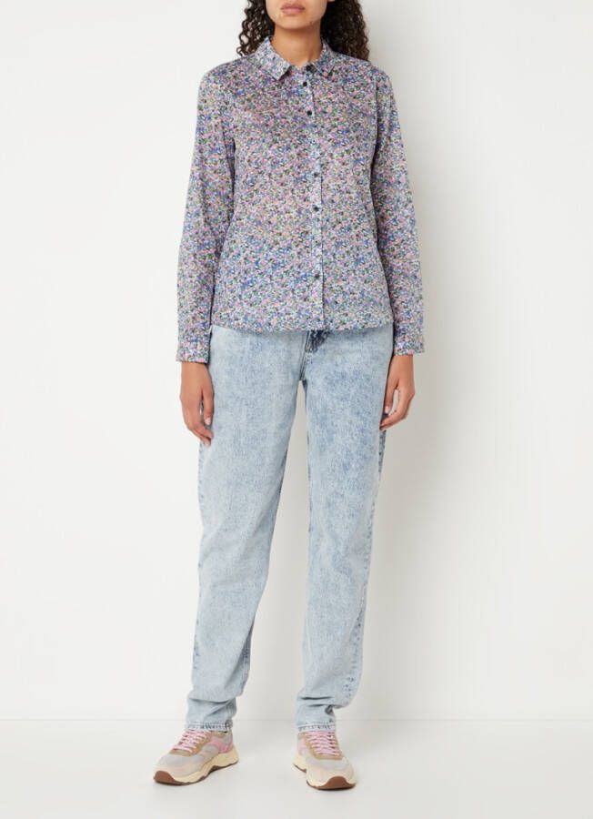 Scotch & Soda Semi transparante blouse van biologisch katoen met print