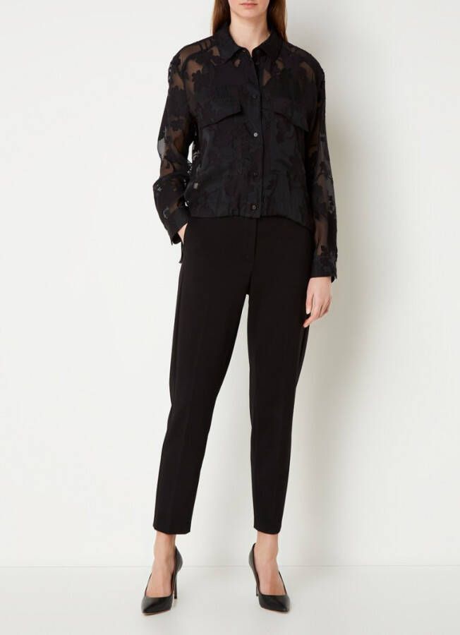 Taifun Semi transparante blouse met bloemenprint