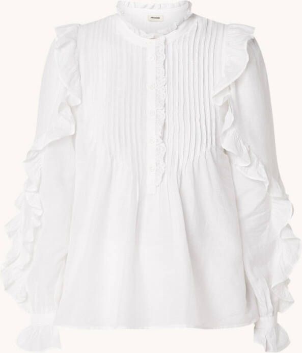 Zadig&Voltaire Timmy Tomboy blouse met ballonmouw en volants