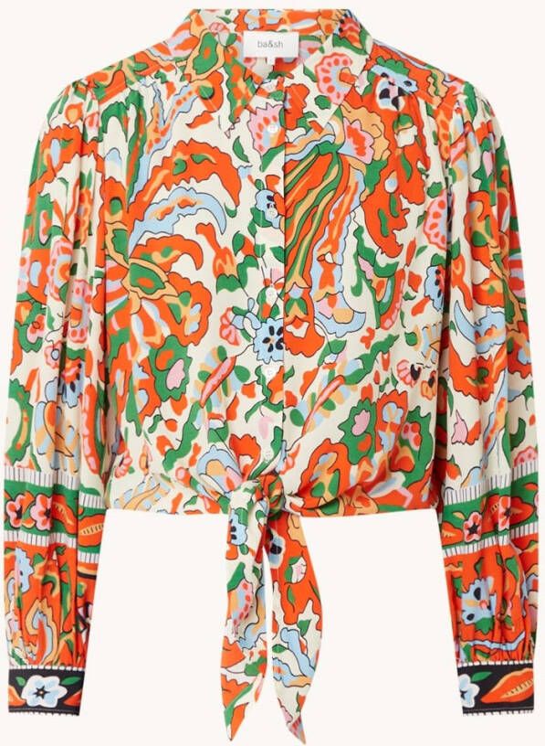 BA&SH Martha blouse met bloemenprint met strikdetail online kopen