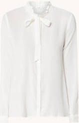 Mango Fru blouse met strikkraag en ruches