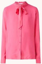 Mango Fru blouse met strikkraag en ruches