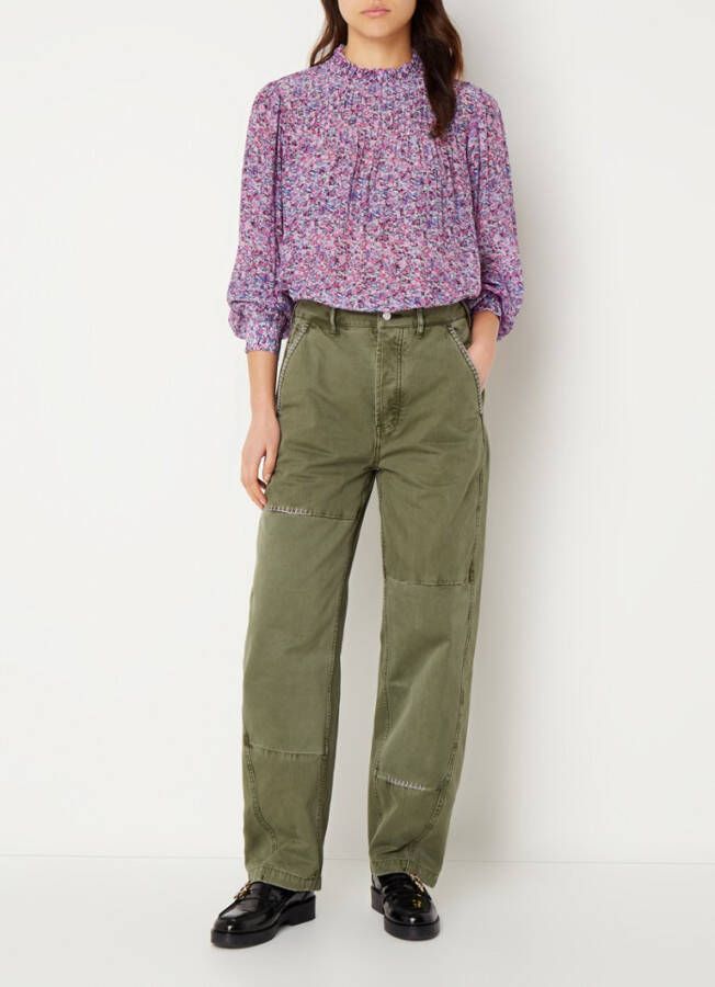 Scotch & Soda Paarse Blouse Pintuck Blouse With Ruffle Collar online kopen