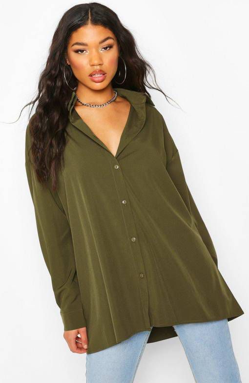 boohoo Extreme Oversized Blouse, Kaki