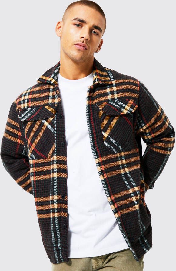 boohoo Geruit Overhemd, Yellow