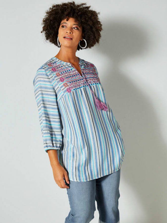 Angel of Style Blouse met borduursel Offwhite