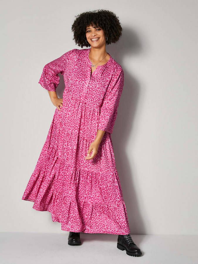 Angel of Style Jurk in trendy maxi lengte Pink/Cyclaam
