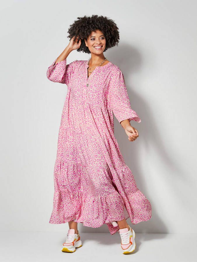 Angel of Style Jurk in trendy maxi lengte Roze/Pink