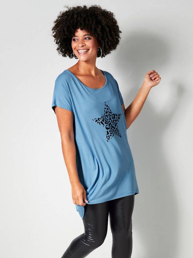 Angel of Style Shirt in flatterend model Jeansblauw
