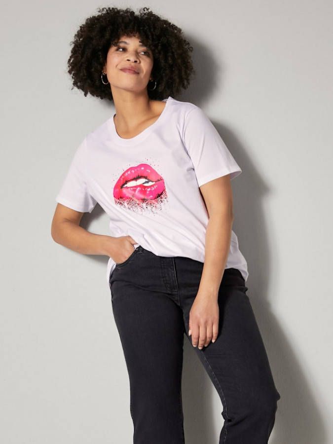 Angel of Style Shirt met print voor Wit/Pink