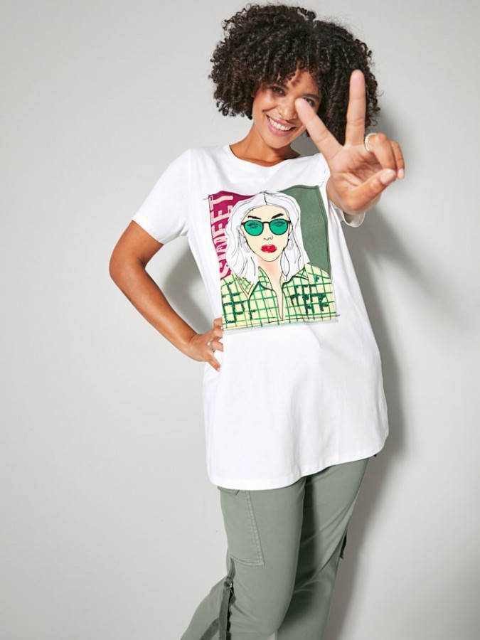 Angel of Style Shirt van zuiver katoen Offwhite