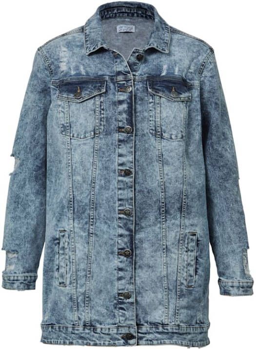 Angel of Style Spijkerjasje in oversized model Blue bleached