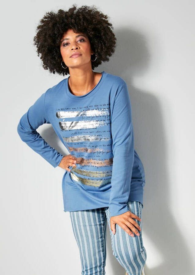 Angel of Style Sweatshirt met print voor Blauw