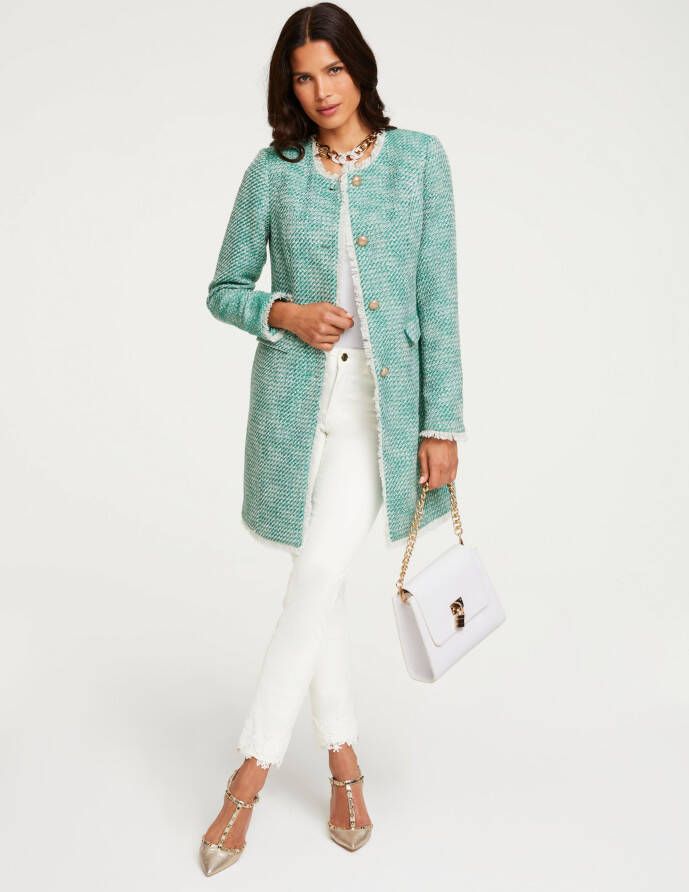 Lange blazer in groen/wit van heine