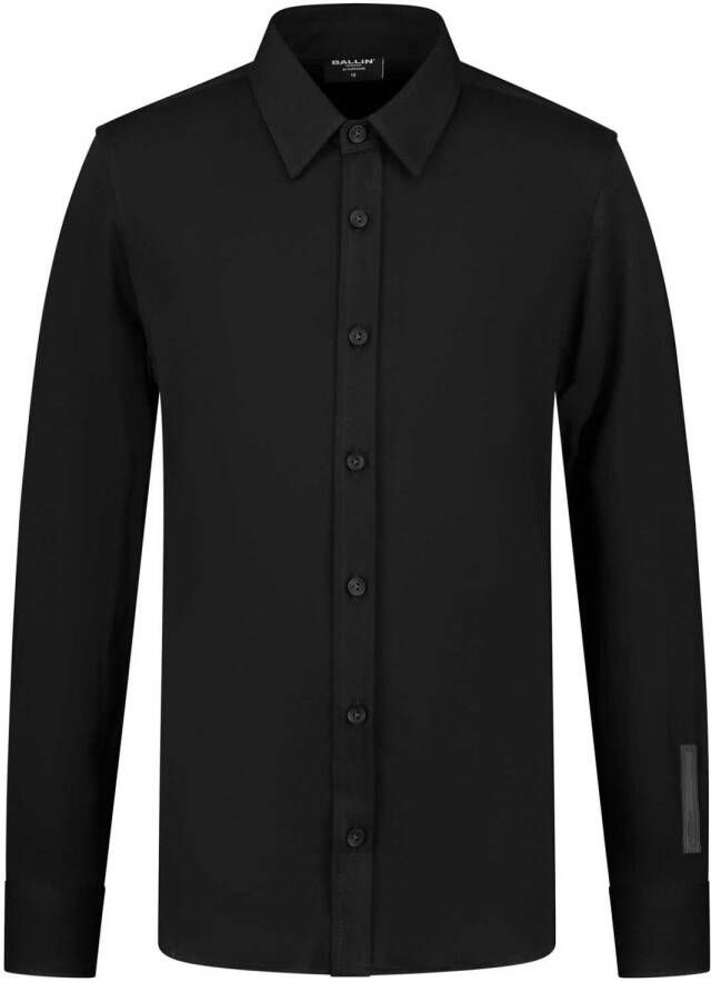 Ballin Amsterdam ! Jongens Blouse Lange Mouw -- Zwart Katoen/elasthan