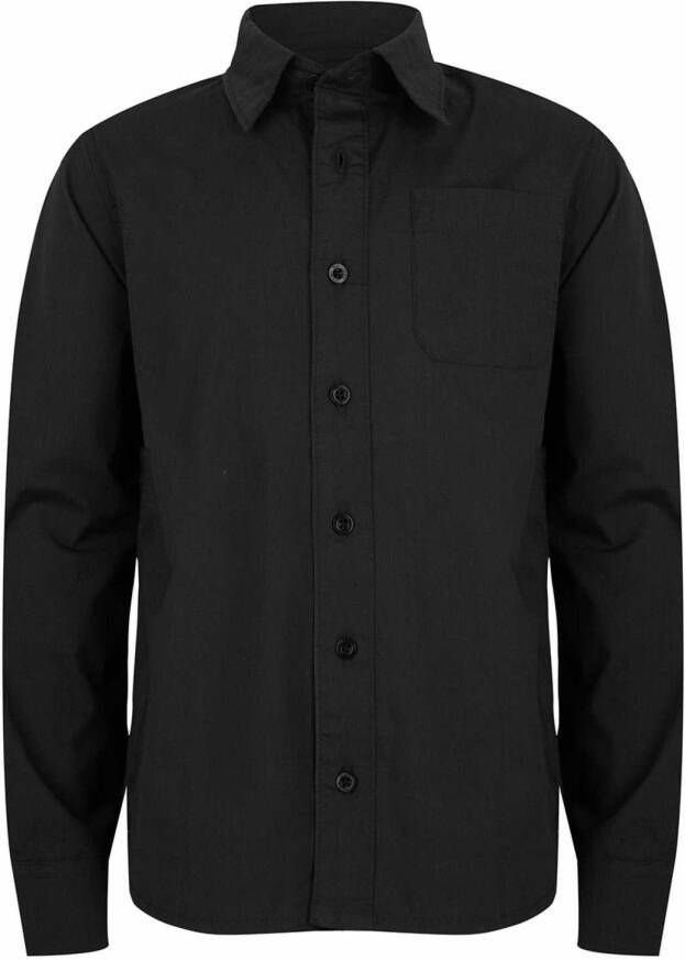 ! Jongens Blouse Lange Mouw -- Zwart Katoen/elasthan