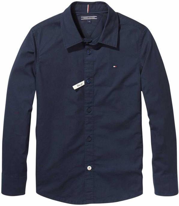 Tommy Hilfiger ! Jongens Blouse Lange Mouw Maat 152 Donkerblauw Katoen/elasthan