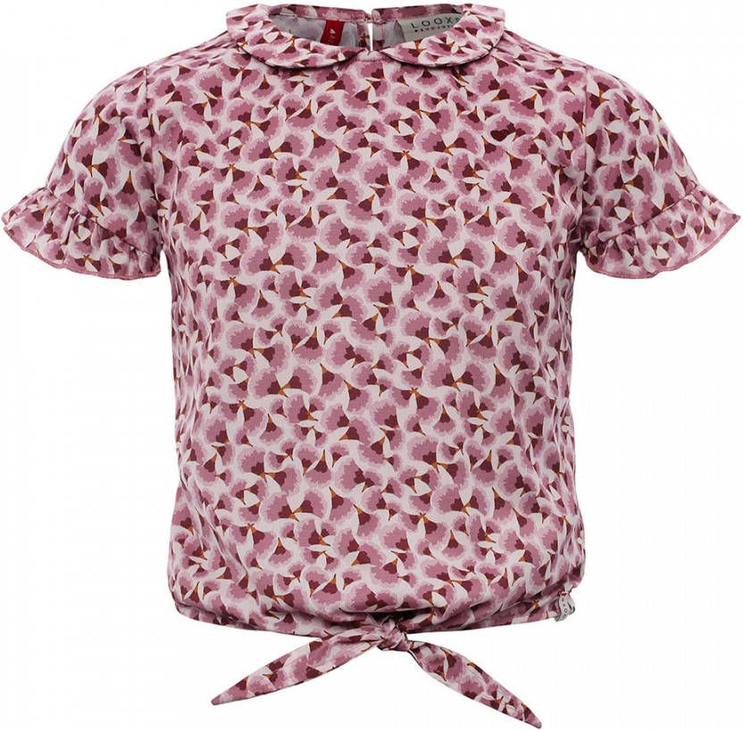 Looxs Revolution Bloesje cr&#xEA, pe chiffon mauve voor meisjes in de kleur online kopen