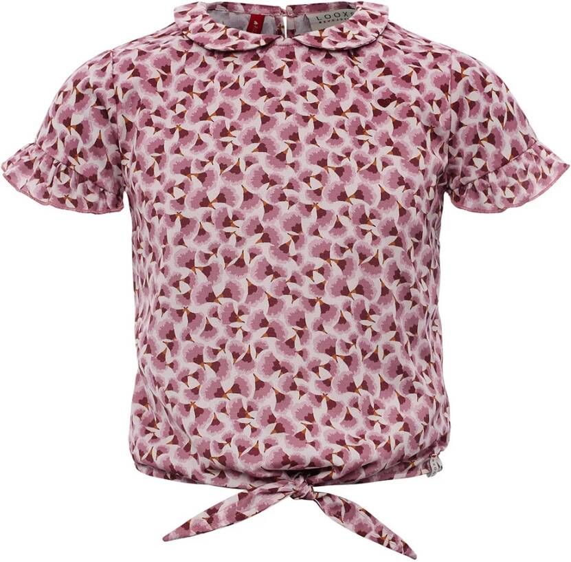 Looxs Revolution Bloesje crê, pe chiffon mauve voor meisjes in de kleur