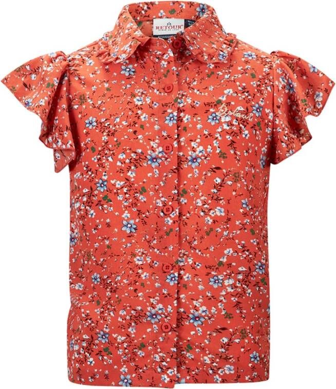 Retour Denim ! Meisjes Blouse Korte Mouw -- All Over Print Polyester