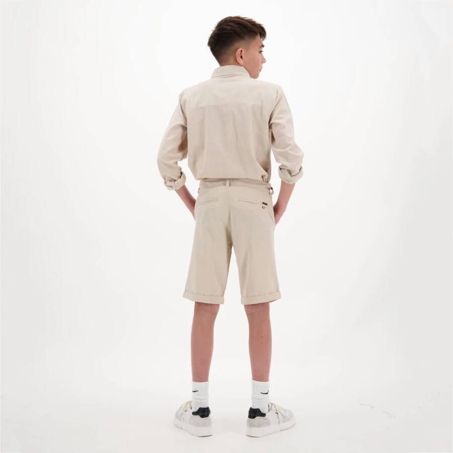 VINGINO ! Jongens Blouse Lange Mouw -- Zand Katoen/linnen