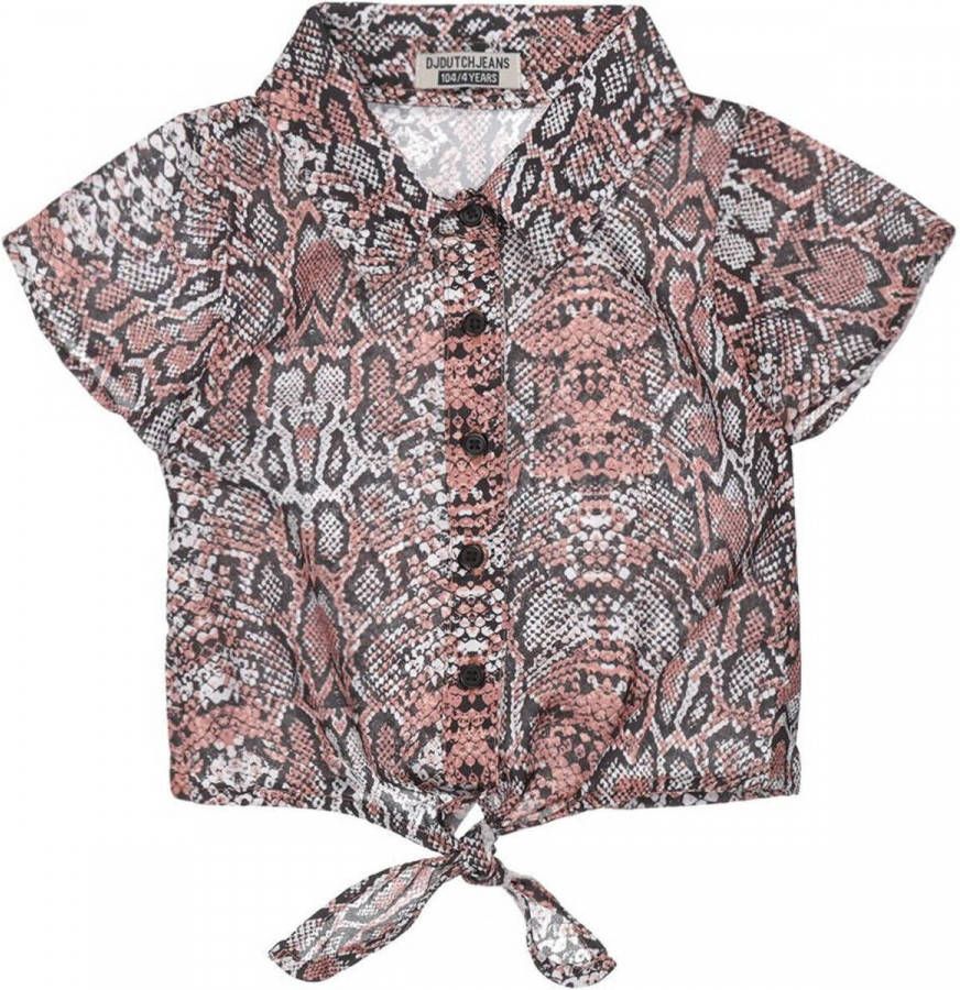 DJ Dutchjeans ! Meisjes Blouse Korte Mouw -- All Over Print Polyester