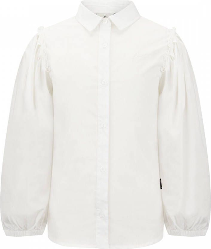 Retour Denim blouse Mariska met ruches offwhite