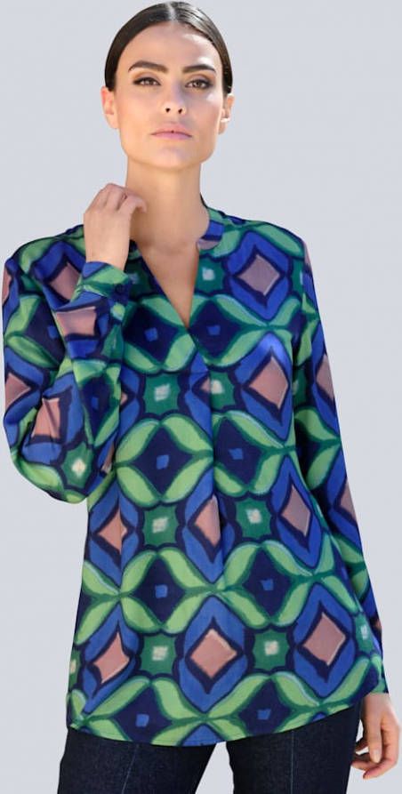 alba moda Blouse Blauw/Groen