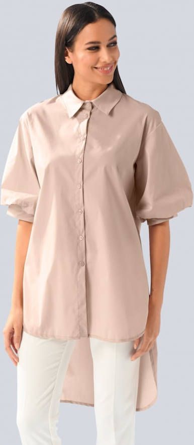 alba moda Blouse met overhemdkraag Beige