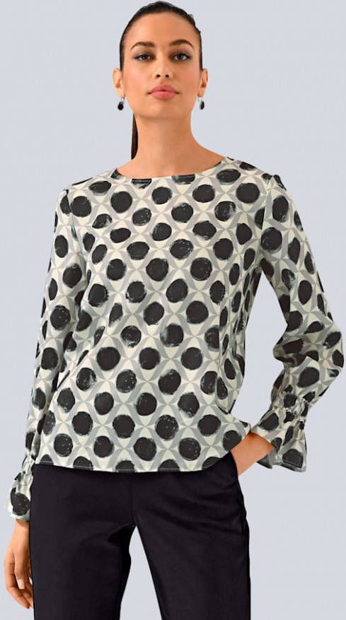 alba moda Blouse met print allover Grijs