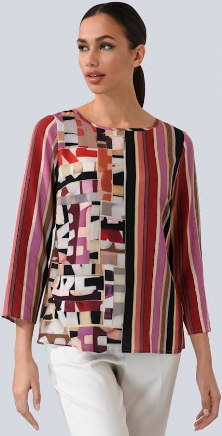 alba moda Blouse met print rondom Multicolor