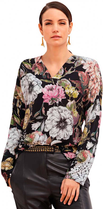 AMY VERMONT Blouse met bloemenpatroon Zwart/Multicolor